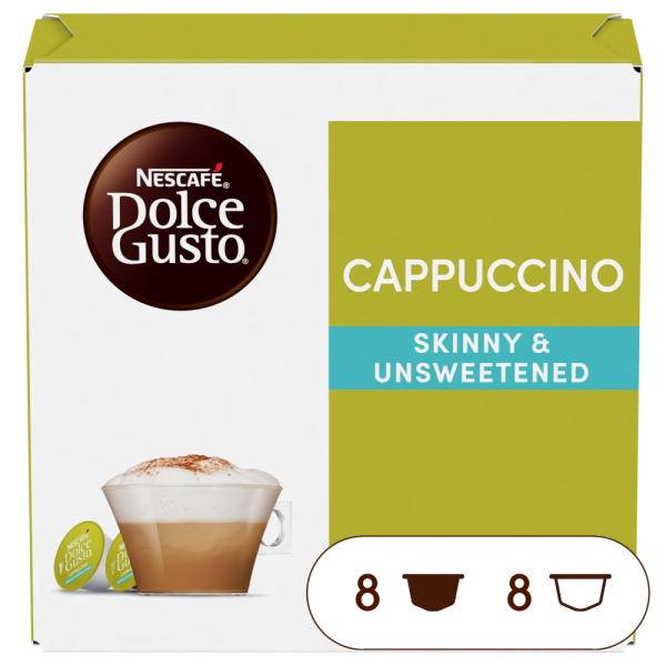 Pack of 16 Cappuccino Skinny & Unsweetened NESCAF√â¬Æ Dolce Gusto¬Æ coffee pods