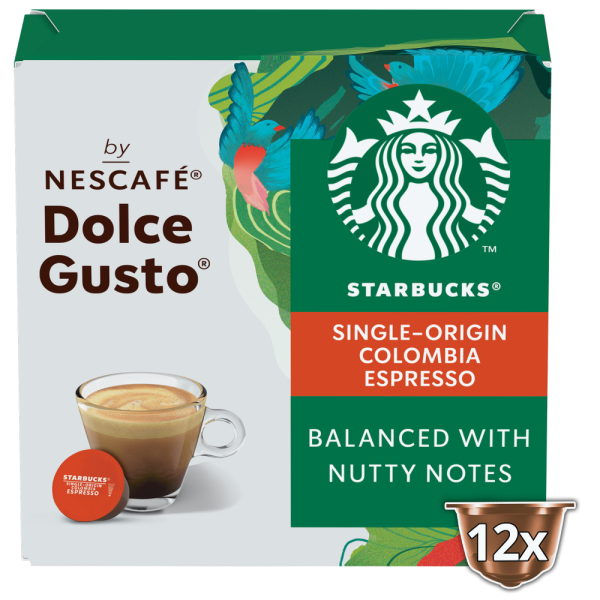 Pack of 12 STARBUCKS® SINGLE ESPRESSO COLOMBIA NESCAFÉ® Dolce Gusto® coffee pods