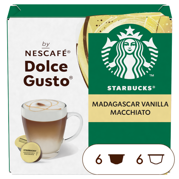Pack of 12 STARBUCKS® MADAGASKAR VANILLA LATTE MACCHIATO NESCAF√â¬Æ Dolce Gusto¬Æ coffee pods