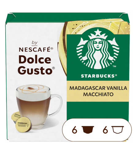 Pack of 12 STARBUCKS® MADAGASKAR VANILLA LATTE MACCHIATO NESCAF√â¬Æ Dolce Gusto¬Æ coffee pods