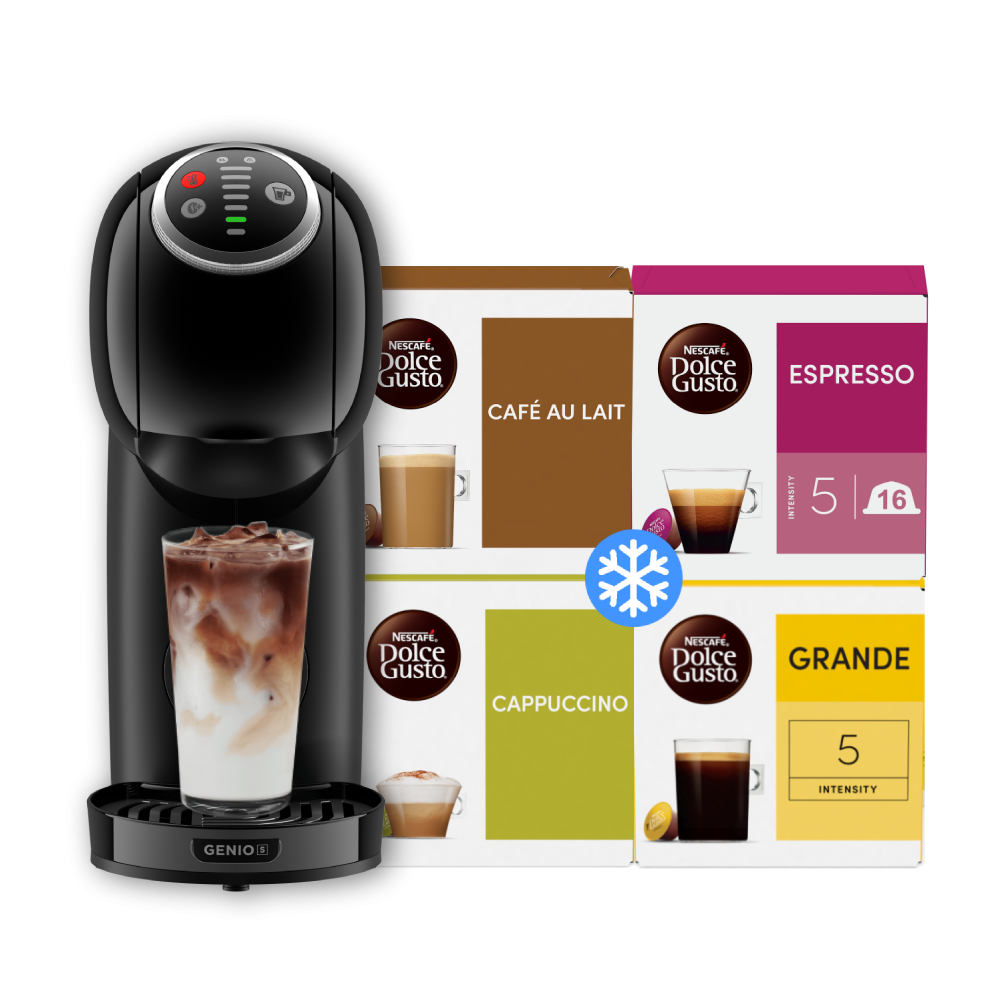 ĽADOVÝ SET: Kávovar Genio S Plus čierny + 64 kapsúl, od Nescafé Dolce Gusto - ĽADOVÝ SET: Kávovar Genio S Plus čierny + 64 kapsúl, od Nescafé Dolce Gusto -