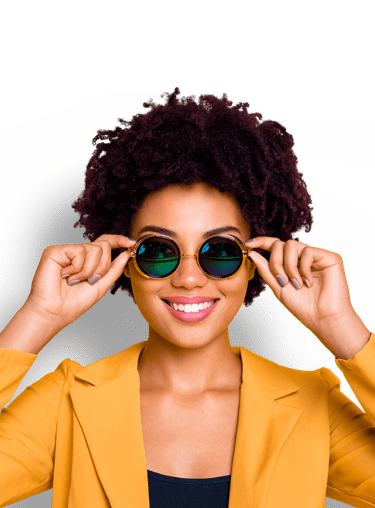 Happy girl with sunglasses Happy girl with sunglasses